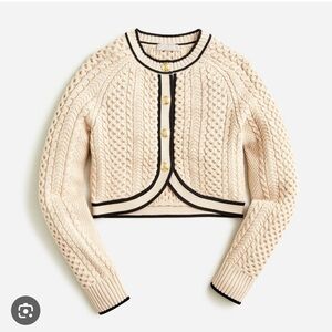 J.Crew Cropped Cable Knit Lady Jacket Sweater